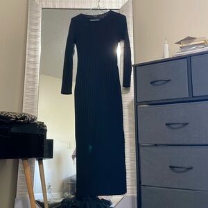Nasty Gal Collection Black Bodycon Dress with Slit